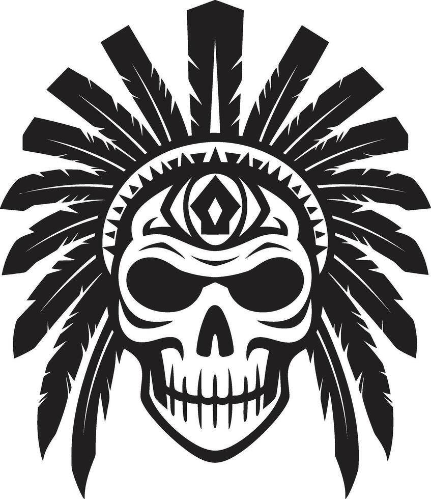 ritualistico fantasticheria nero circuito integrato per tribale cranio maschera Linea artistica culturale connessione elegante tribale cranio Linea artistica nel nero vettore