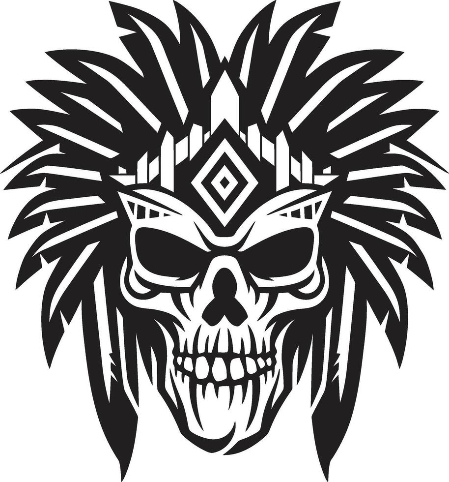 spirituale simboli elegante tribale cranio Linea artistica nel nero vettore