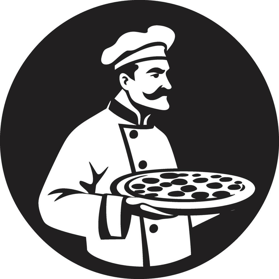 salato fetta maestro elegante nero icona con intricato culinario design Pizza artigiano elegante nero logo design con moderno toccare vettore