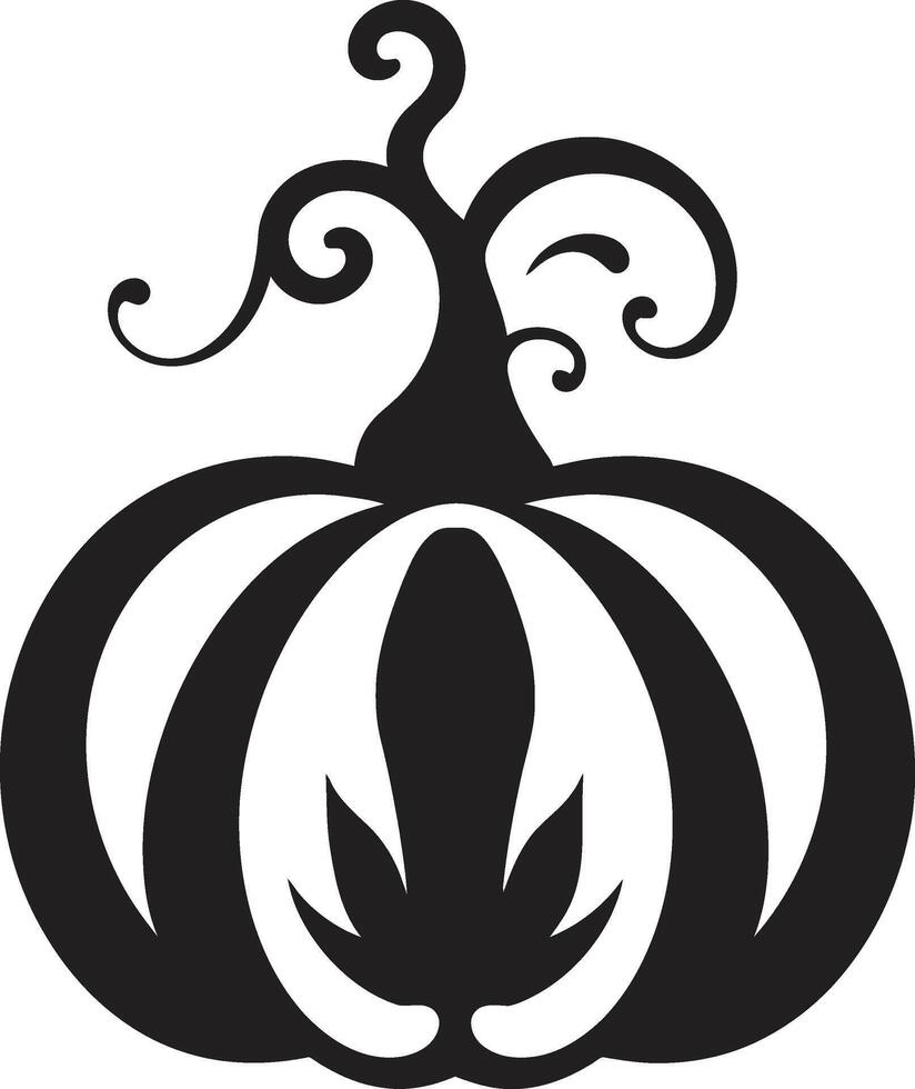 sinistro ombre elegante zucca icona nel nero mezzanotte raccogliere nero design di zucca logo vettore