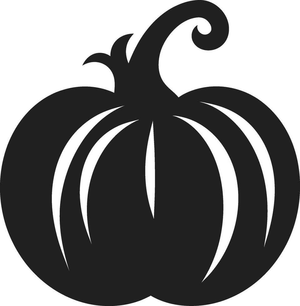 allettante autunno elegante nero zucca icona design colonna vertebrale chilling forme iconico zucca logo nel nero vettore