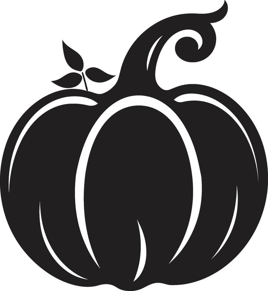 autunno astrazione nero zucca logo design sinistro ombre elegante zucca icona nel nero vettore
