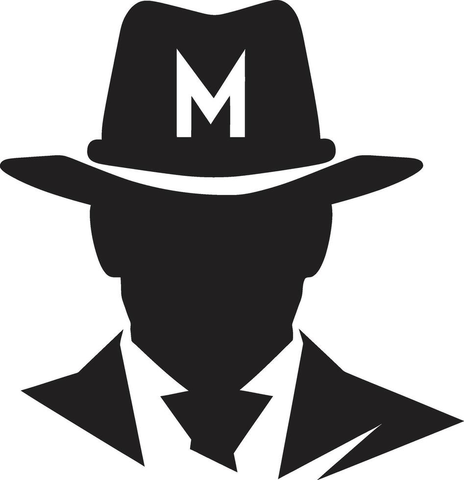 gangster abbigliamento mafia nel impeccabile infamia emblema di mafia eleganza vettore