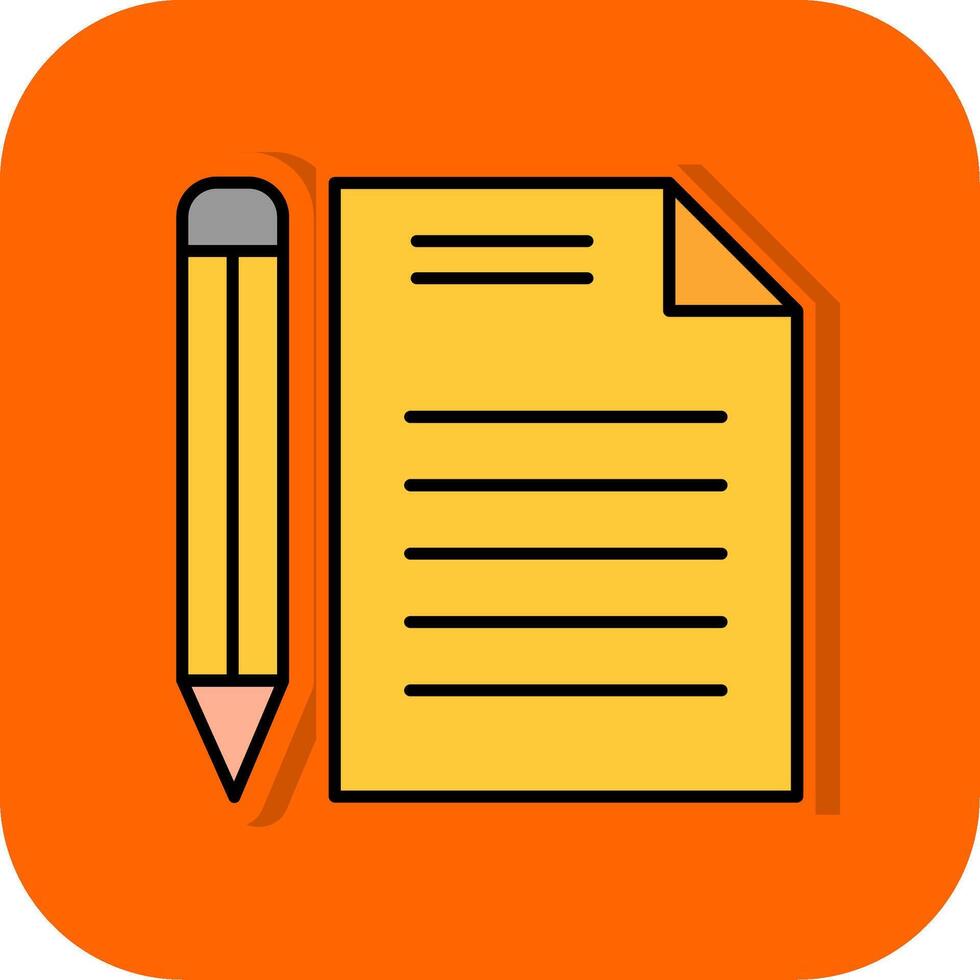 documento pieno arancia sfondo icona vettore