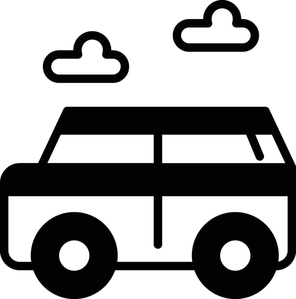 un' auto con un' nuvoloso cielo nel il sfondo vettore