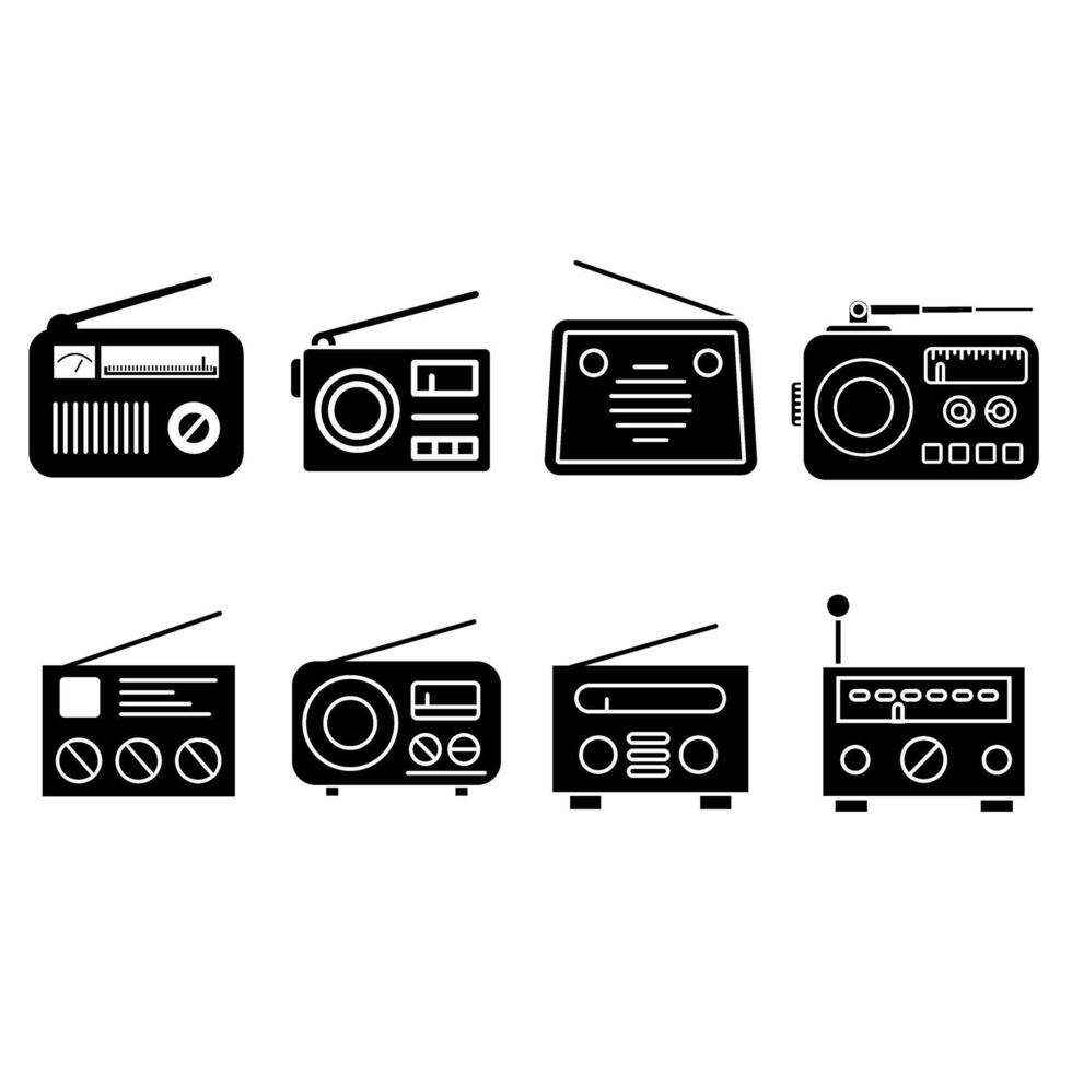 Radio icona. Radio onda illustrazione cartello. musica simbolo o logo. vettore