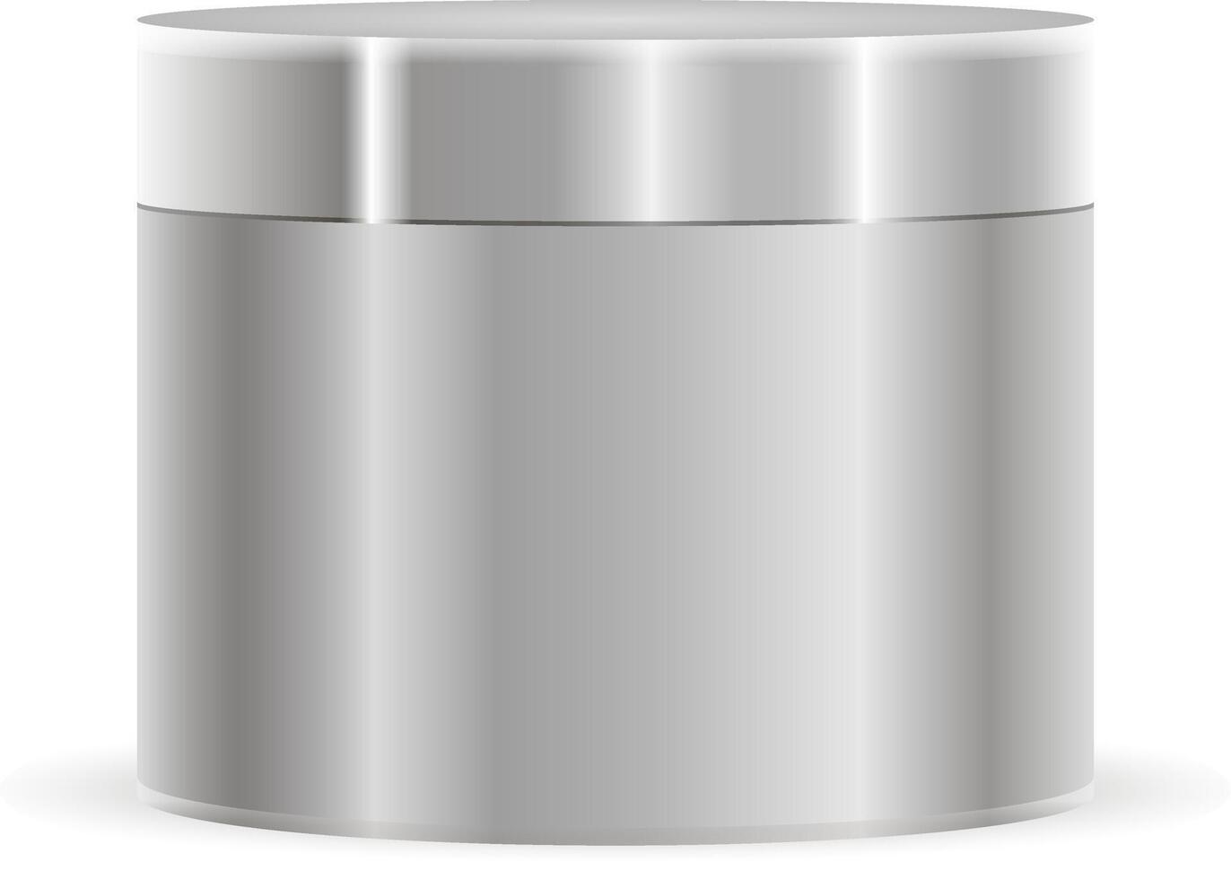 argento metallico colore crema vaso modello. cosmetico bottiglia per crema, sale, macchia. illustrazione cosmetici modello. vettore