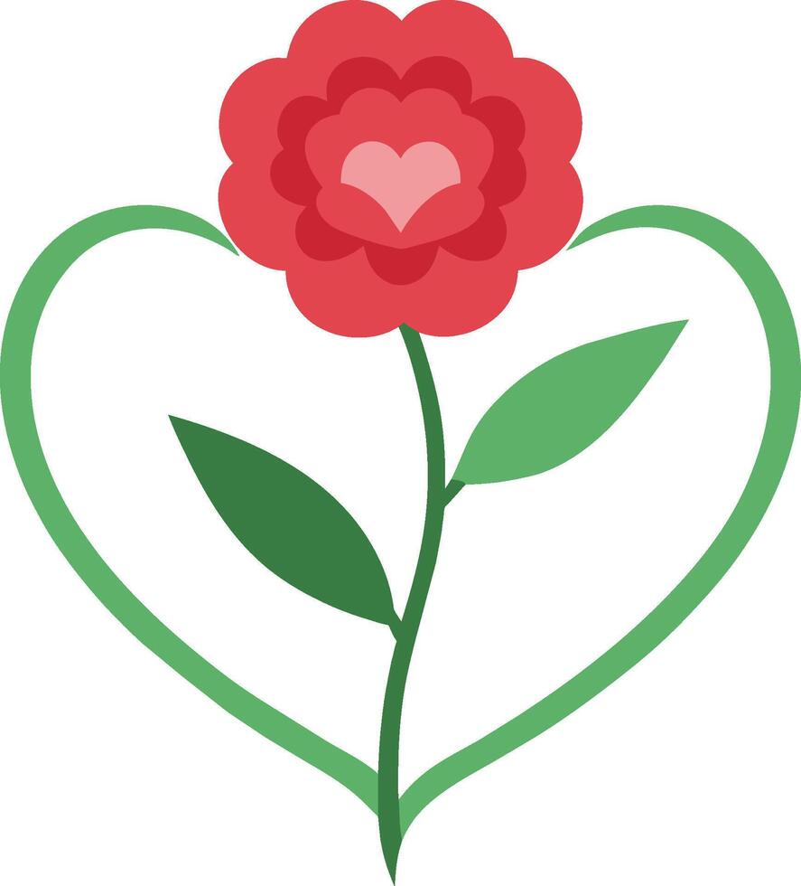 celebrare San Valentino giorno con cuore forma garofano vettore