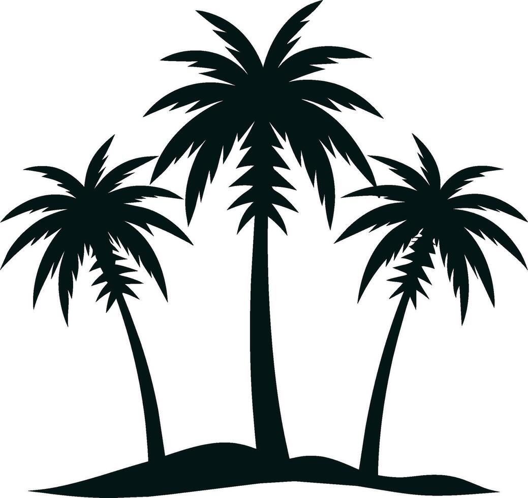 silhouette di palma alberi su bianca sfondo vettore