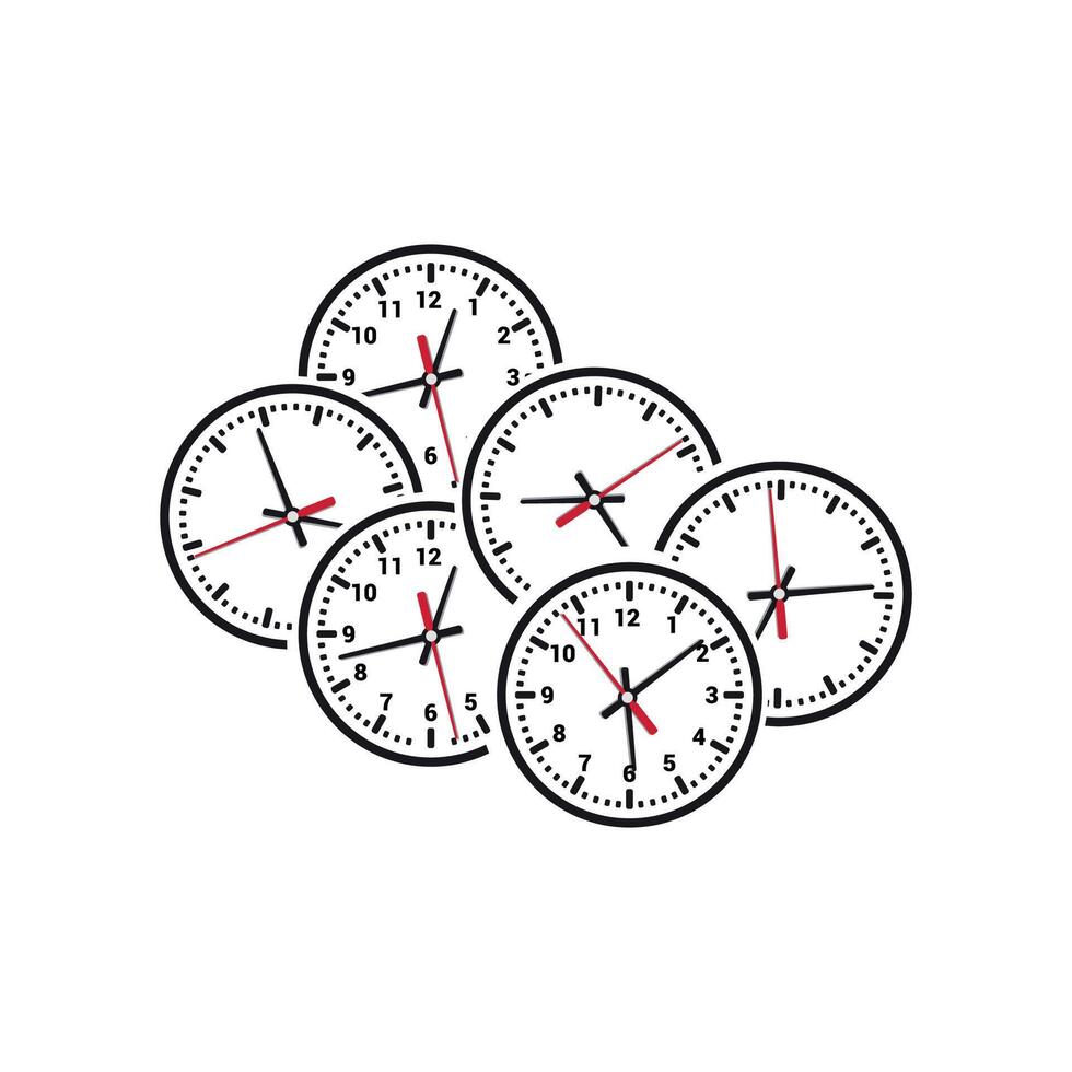 collezione di estetico parete orologio semplice schema design. vettore