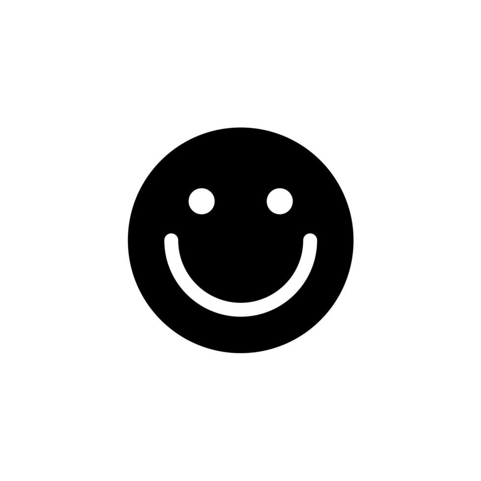 Sorridi icona. nero glifo icona isolato su bianca sfondo. vettore