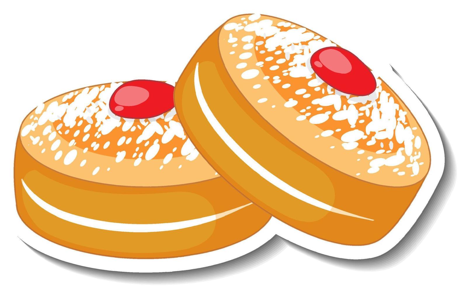 pancake con marmellata di fragole su sfondo bianco vettore