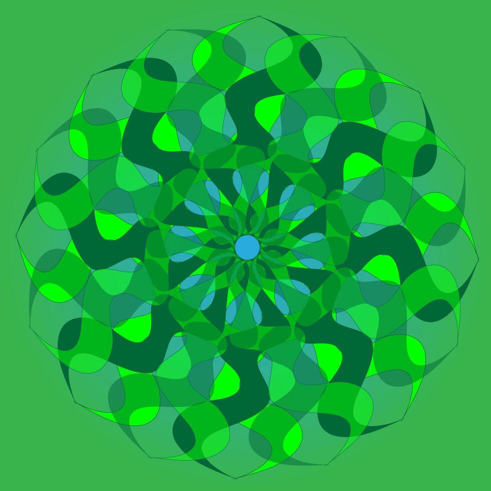 astratto modello nel il modulo di un' il giro mandala nel verde colore vettore