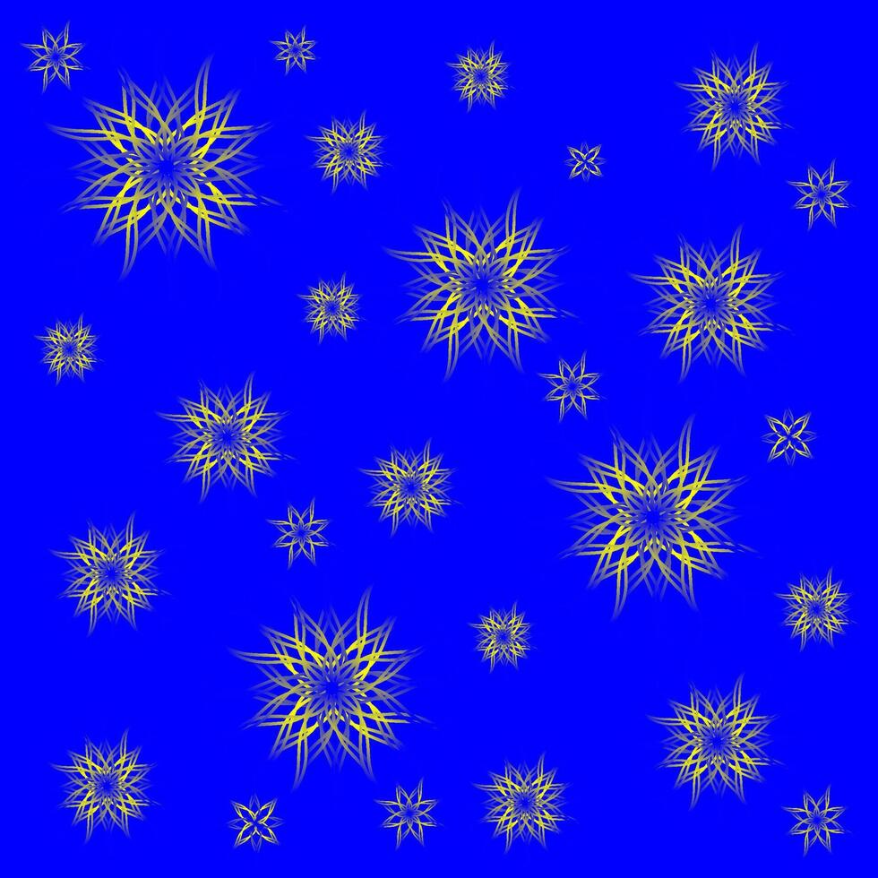blu astratto sfondo decorato con i fiocchi di neve vettore