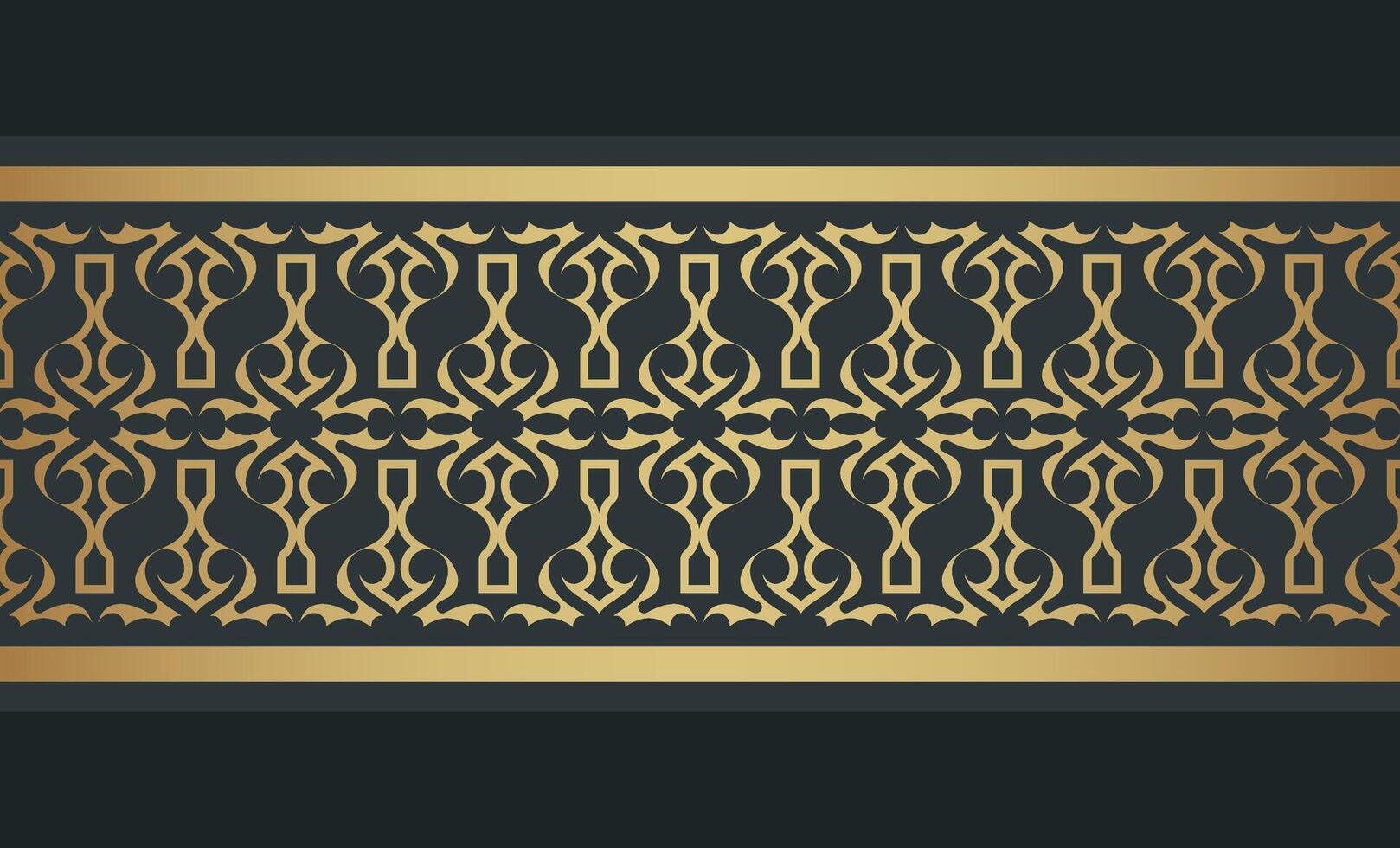 elegante modello di bordo ornamentale dorato vettore