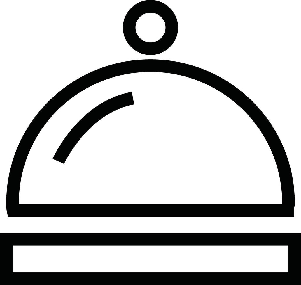 un' nero e bianca campana di vetro icona su un' bianca sfondo vettore