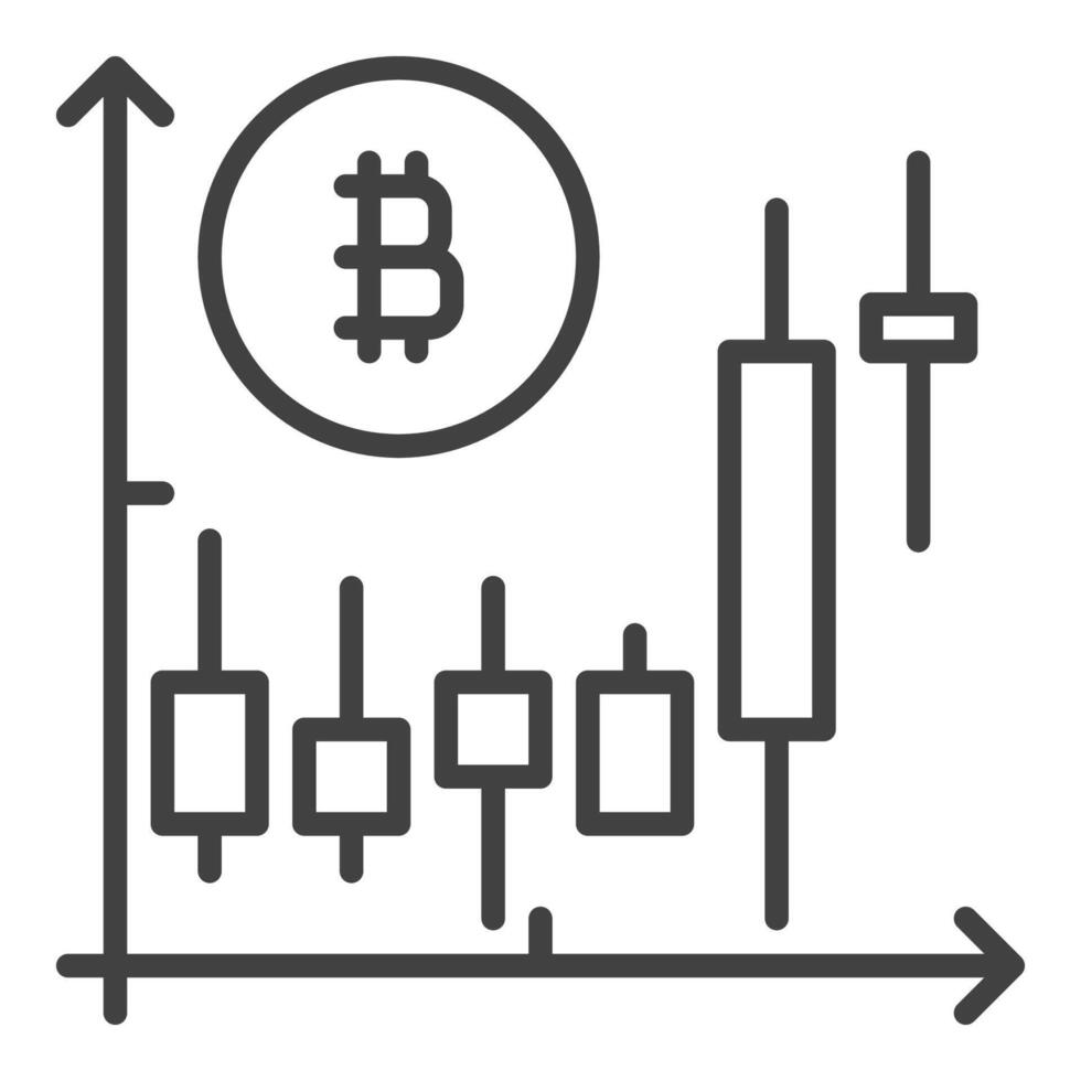 bitcoin commercio criptovaluta commercio icona o simbolo nel magro linea stile vettore