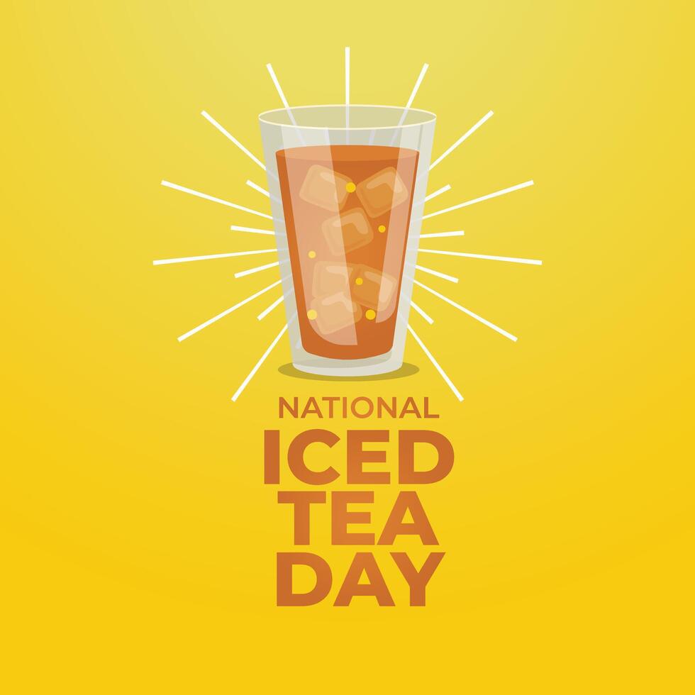 nazionale ghiacciato tè giorno design modello. ghiacciato tè illustrazione. tè design. piatto design. eps 10. vettore