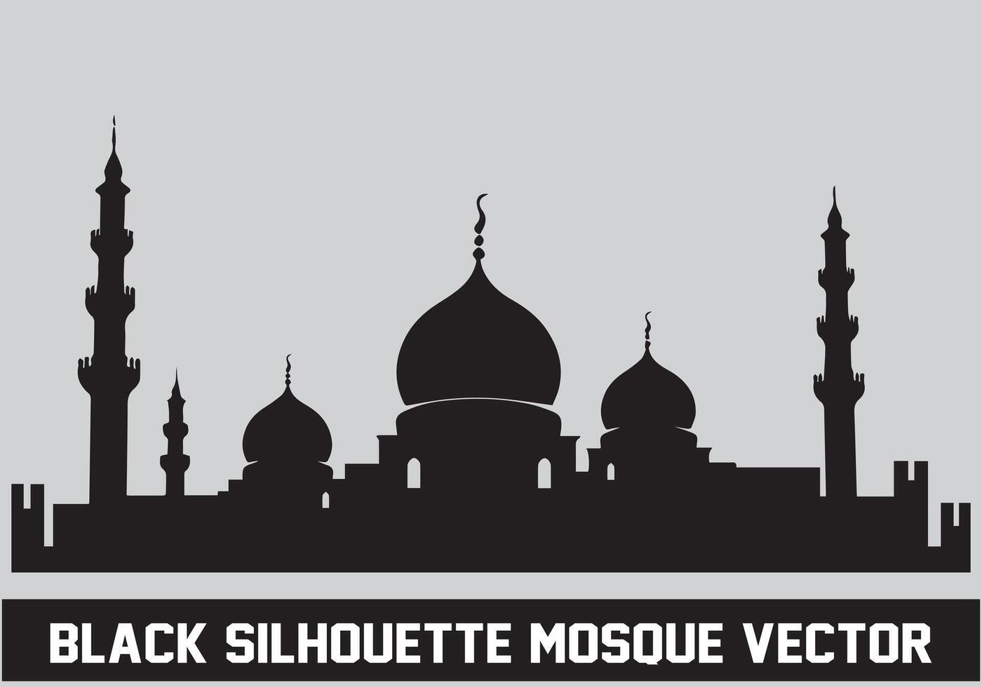 moschea nero silhouette icona illustrazione per islamico elemento vettore