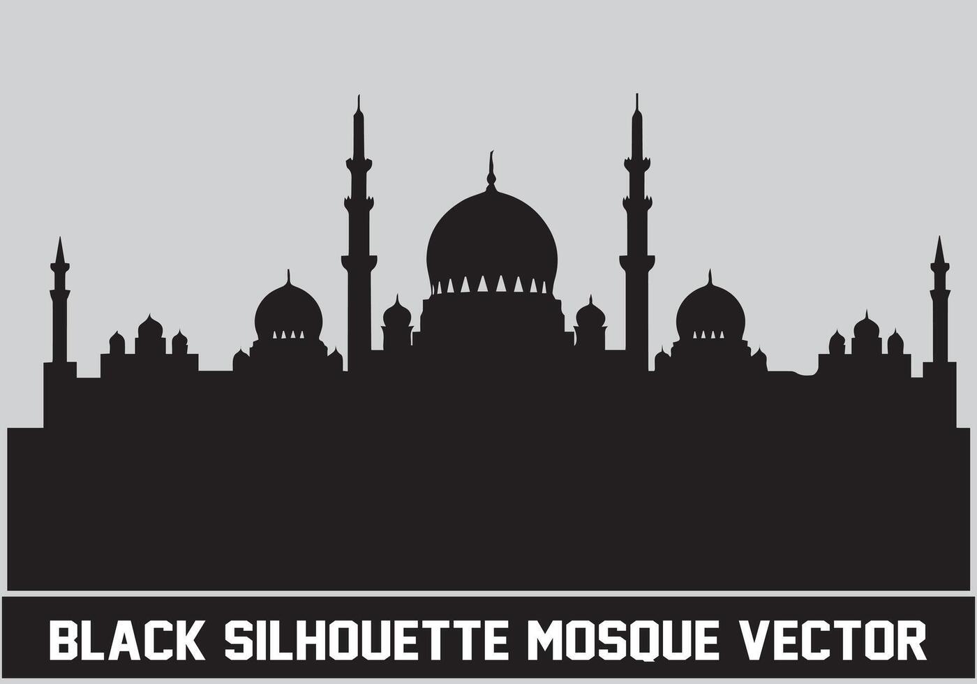 moschea nero silhouette icona illustrazione per islamico elemento vettore