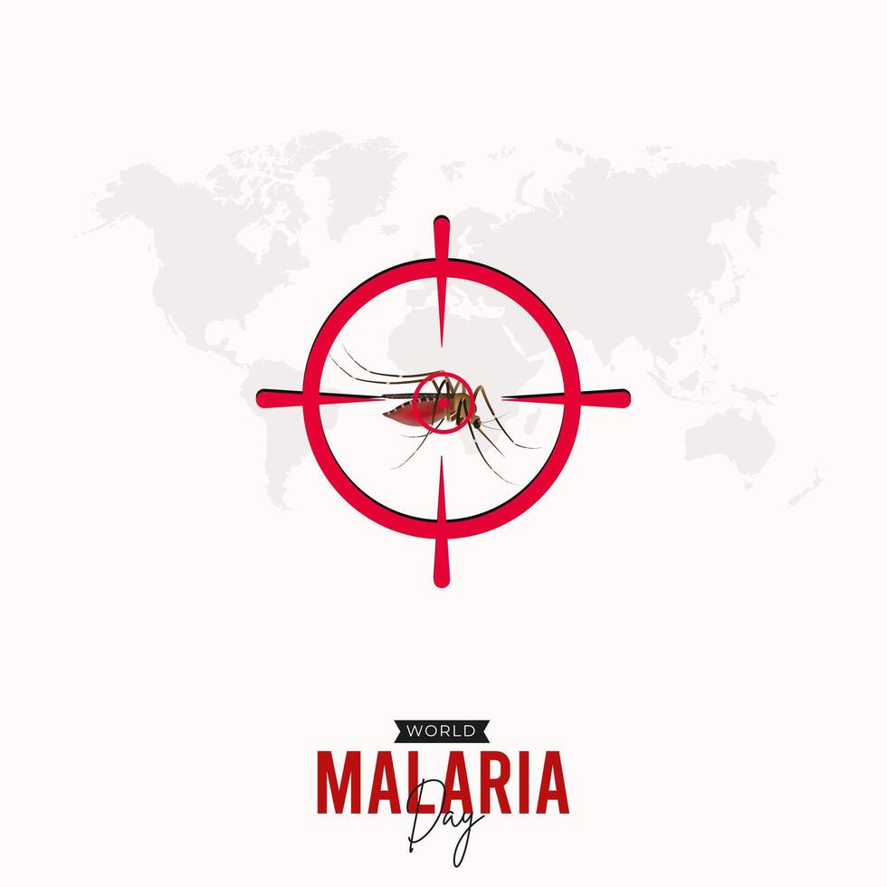 mondo malaria giorno consapevolezza giorno sociale media manifesto design vettore