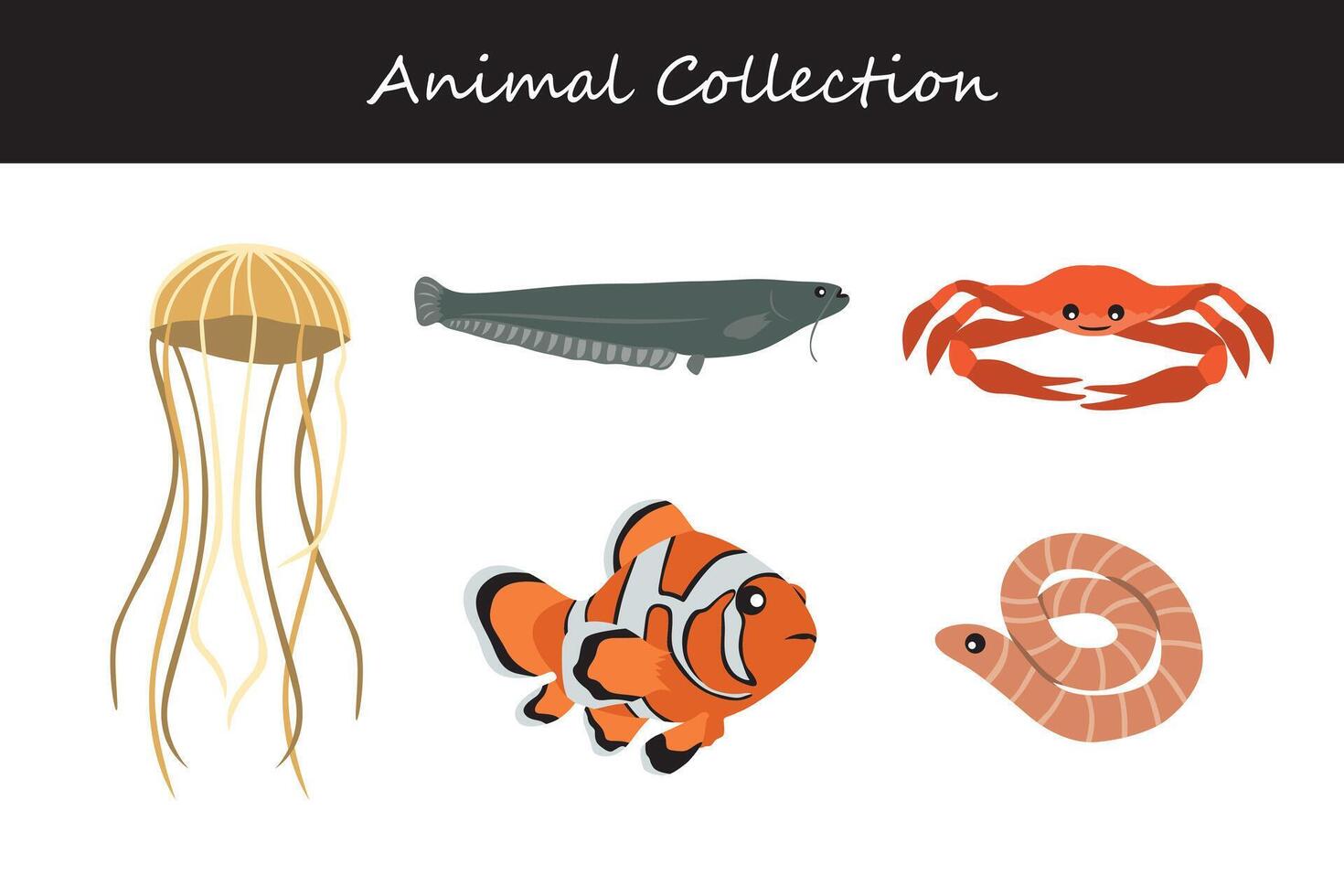 animali collezione. piatto stile illustrazione. vettore