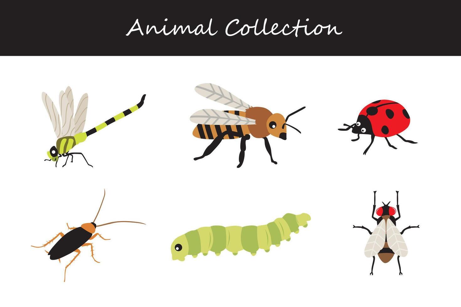 animali collezione. piatto stile illustrazione. vettore