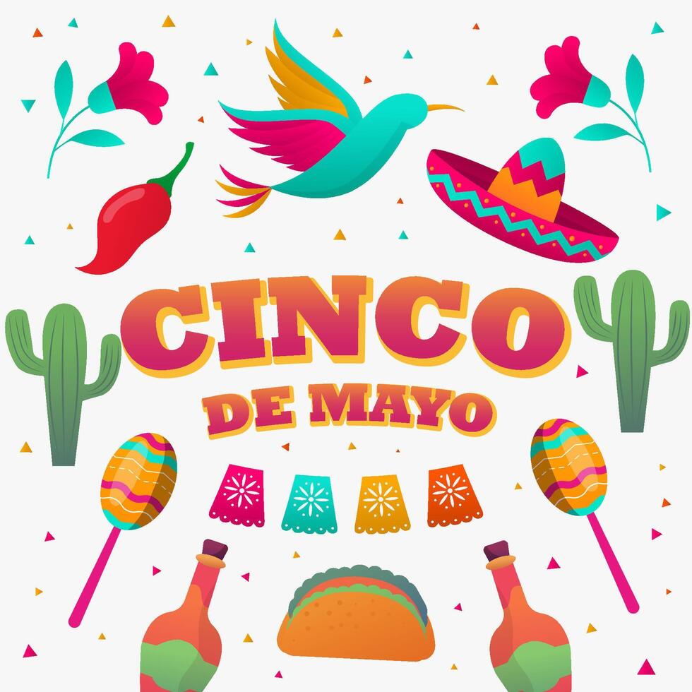 cinco de mayo celebrazione illustrazione design vettore