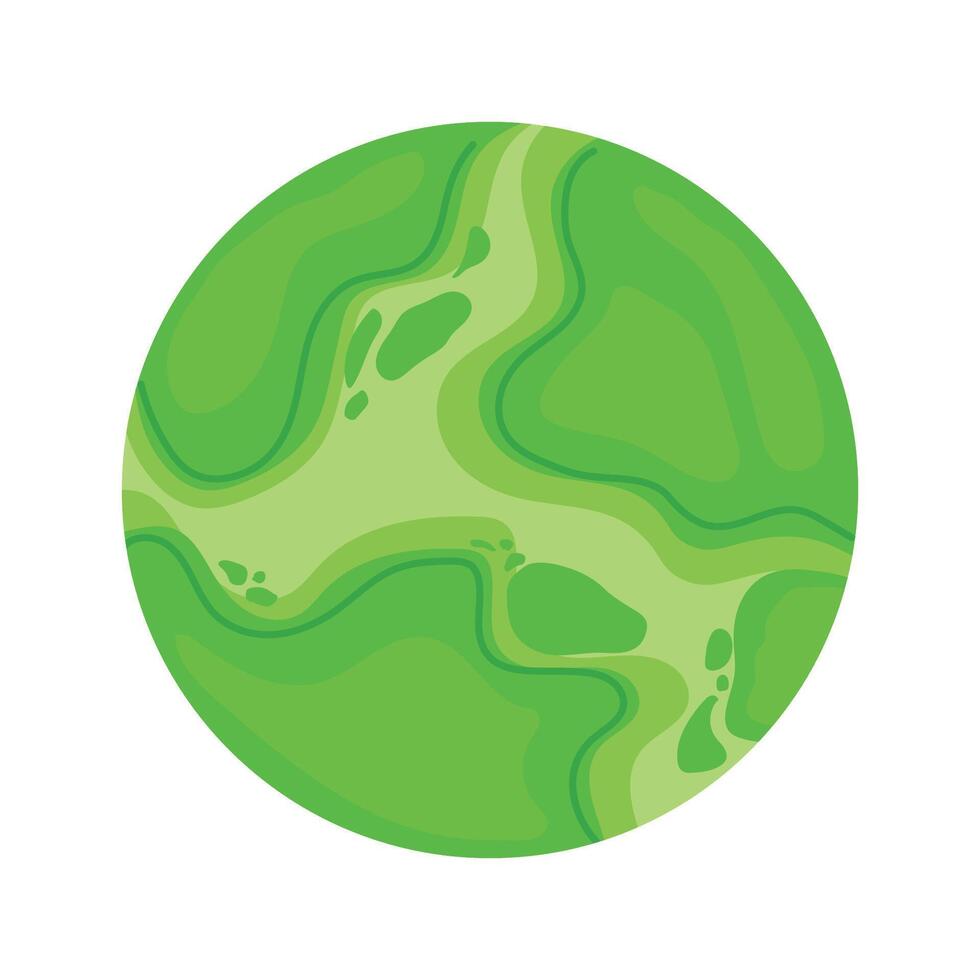 verde terra pianeta icona clipart mano disegnato nel animato illustrazione vettore