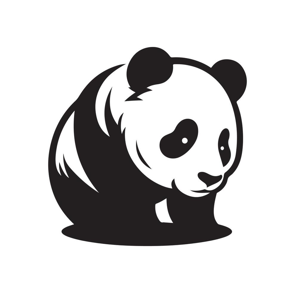 panda illustrazione design silhouette stile vettore