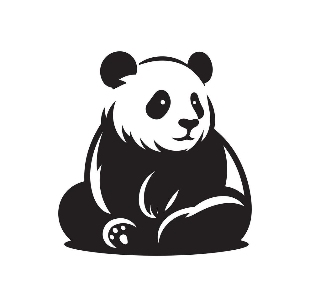 panda illustrazione design silhouette stile vettore