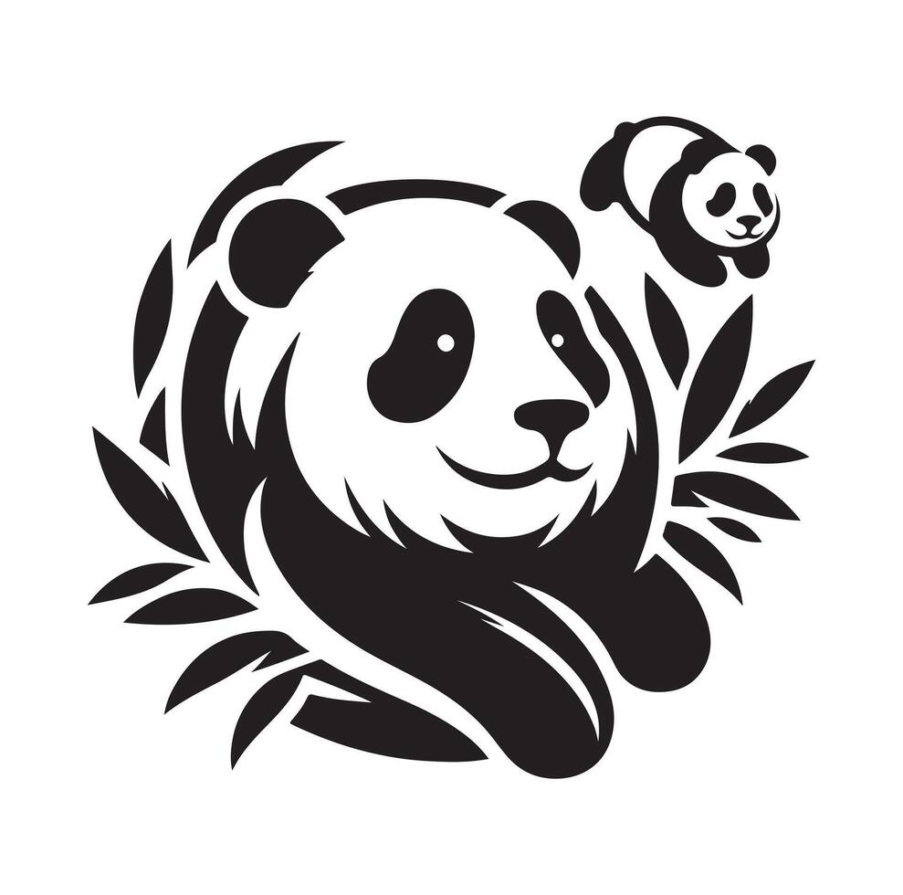 panda illustrazione design silhouette stile vettore