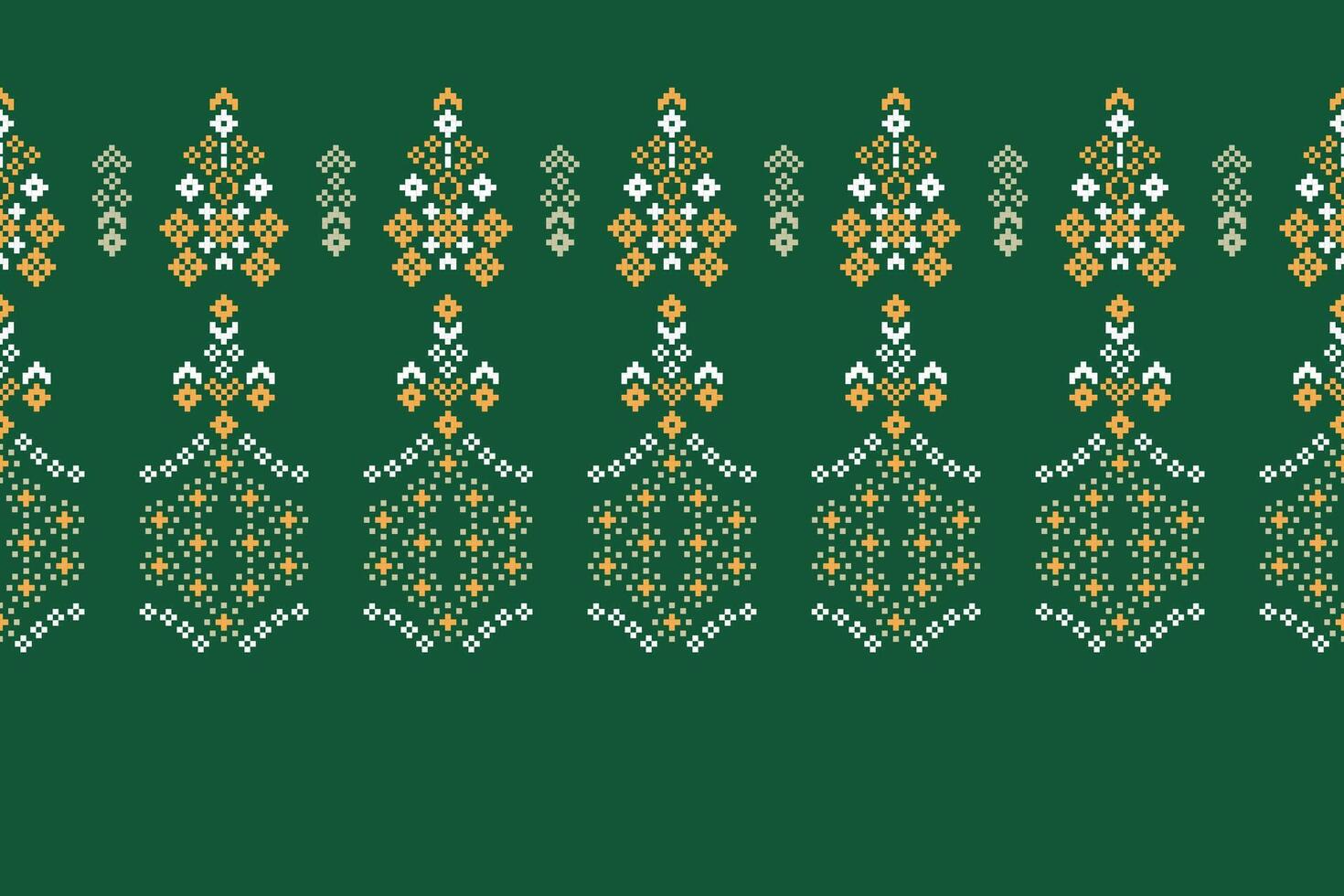 tradizionale etnico motivi ikat geometrico tessuto modello attraversare punto.ikat ricamo etnico orientale pixel verde sfondo. astratto, illustrazione. trama, sciarpa, decorazione, carta da parati. vettore