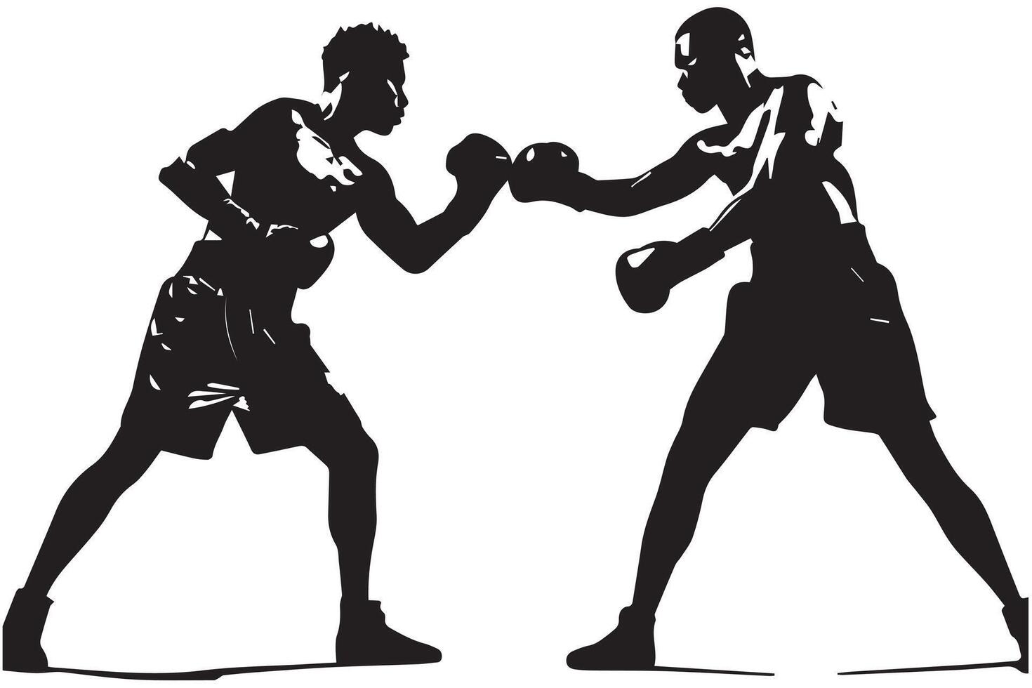 boxe silhouette Due uomo vettore