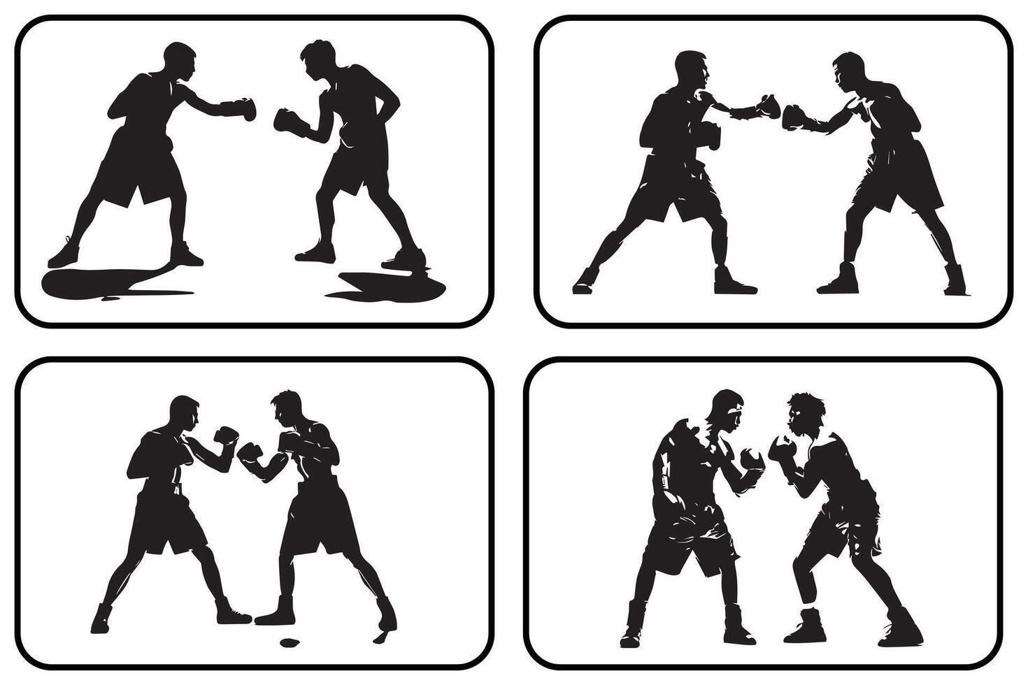 boxe silhouette fascio vettore