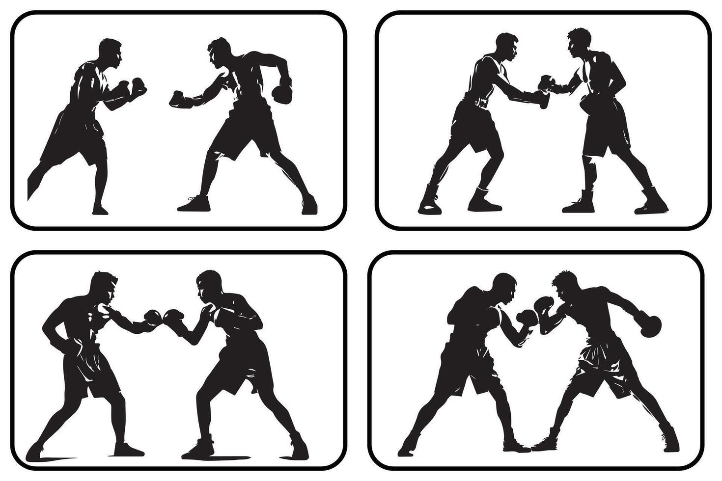 boxe silhouette fascio vettore