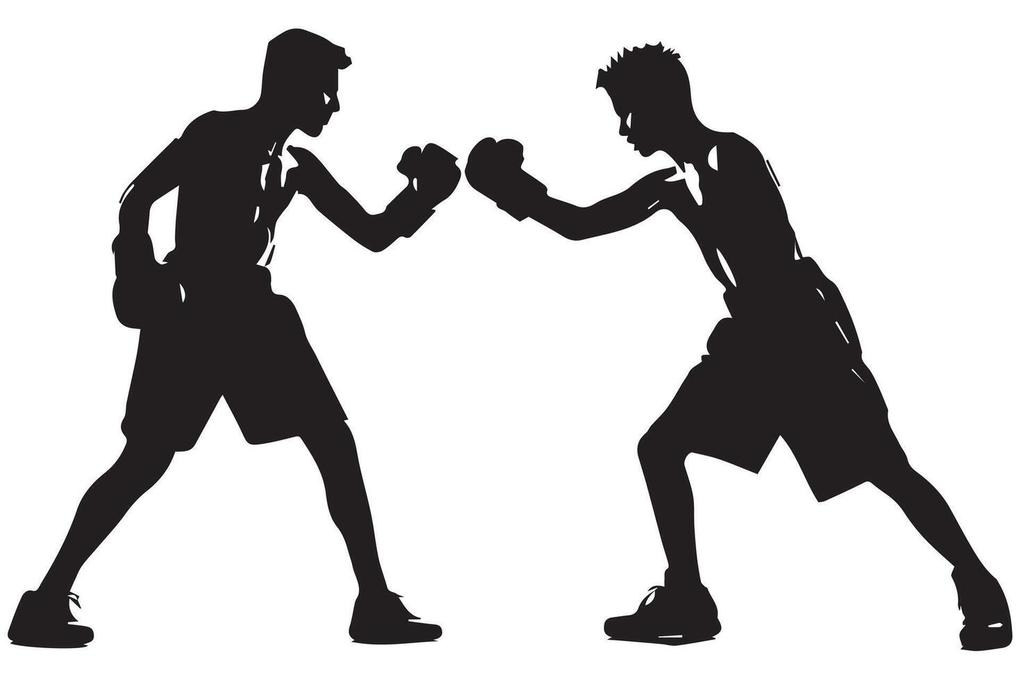 boxe silhouette fascio vettore