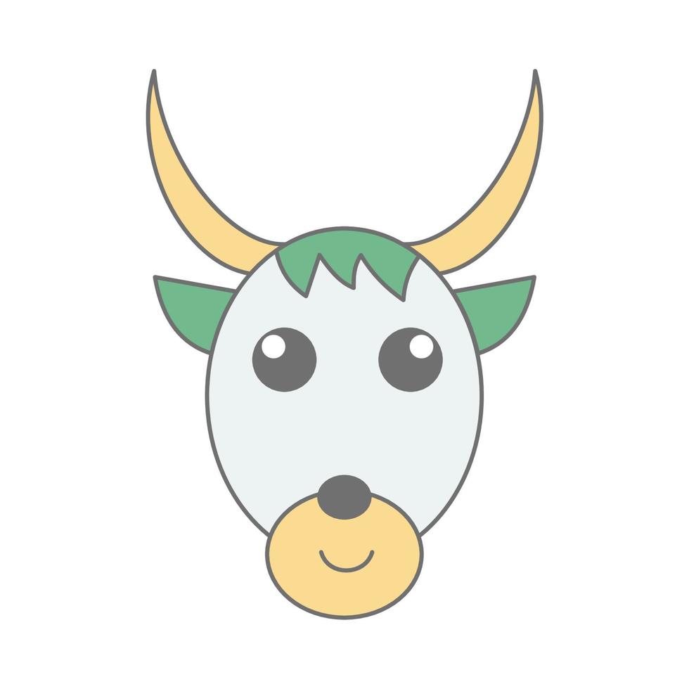 simpatico cartone animato mucca faccia icon.vector illustration vettore