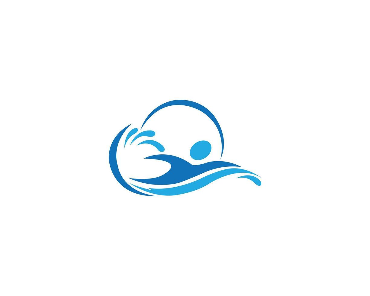 nuoto logo icona modello design. vettore