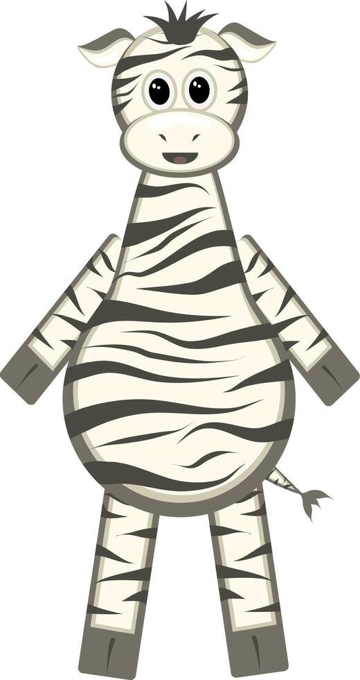 di cartone animato zebra illustrazione su bianca vettore
