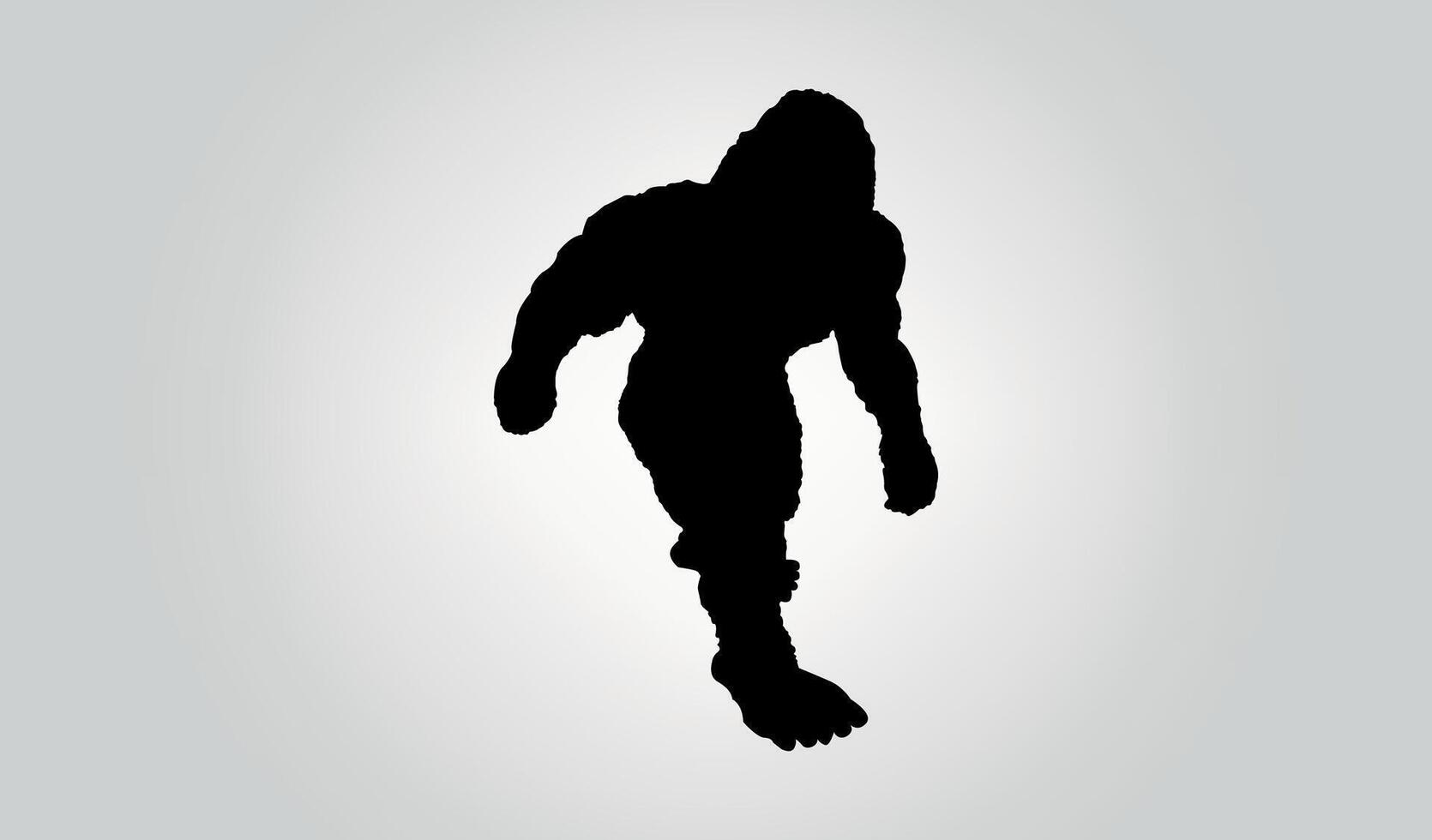 bigfoot sasquatch yeti silhouette cartone animato vettore