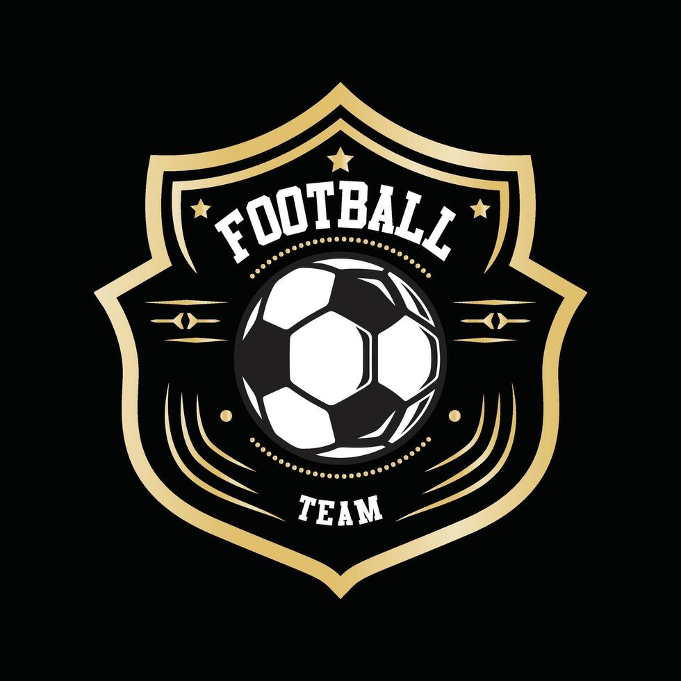 calcio calcio distintivo logo design modelli sport squadra identità illustrazioni isolato su nero sfondo vettore