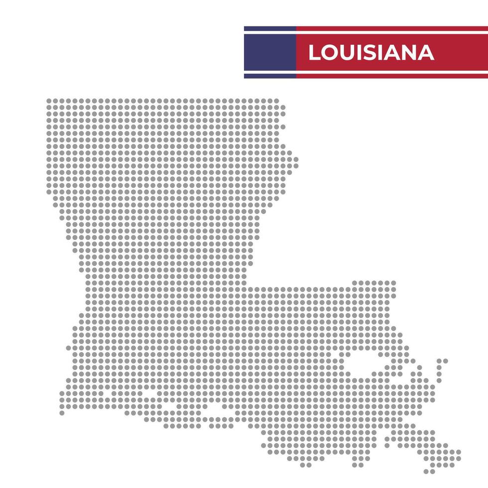 tratteggiata carta geografica di Louisiana stato vettore