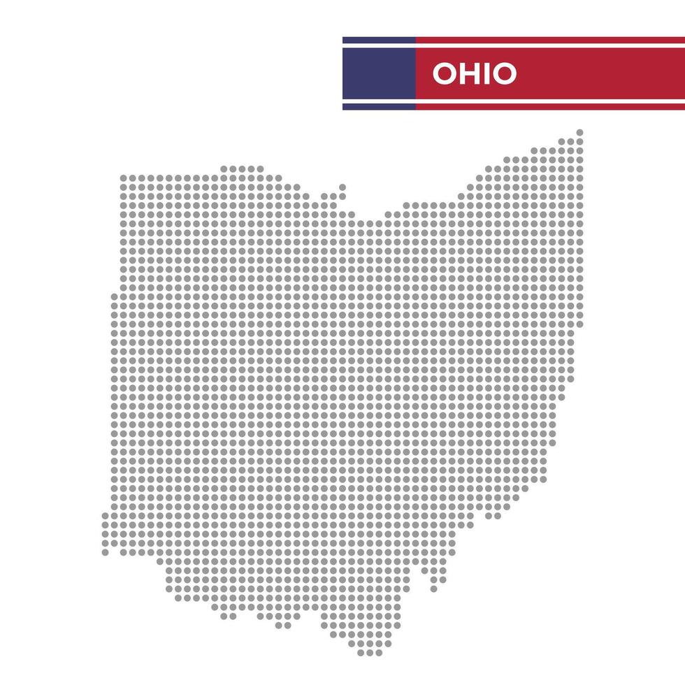 tratteggiata carta geografica di Ohio stato vettore