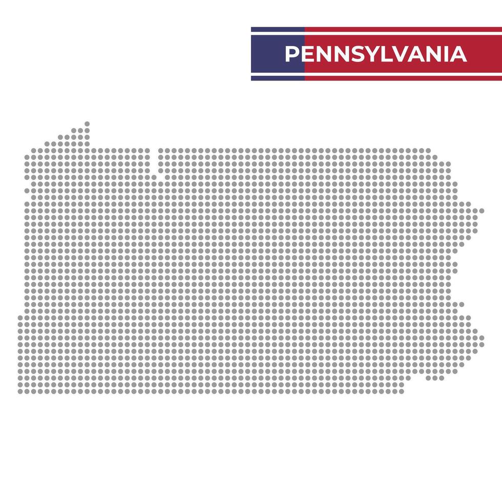 tratteggiata carta geografica di Pennsylvania stato vettore