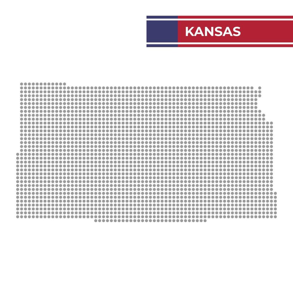 tratteggiata carta geografica di Kansas stato vettore