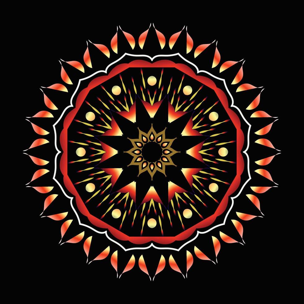 creativo indiano gratuito Multi colorato floreale mandala design vettore