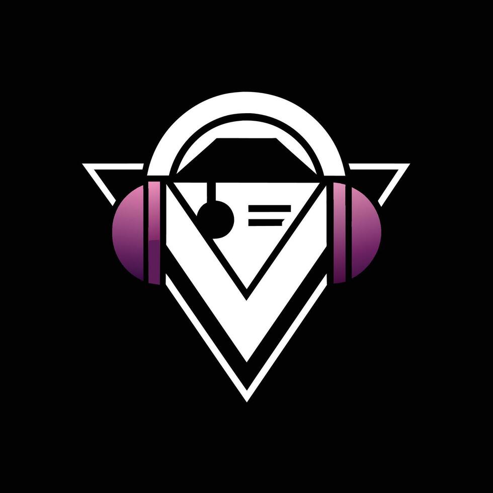 logo nel bianca e viola colori visualizzato contro un' nero sfondo, un' anca metropolitana discoteca conosciuto per suo minimalista il branding e bordo tagliente dj imposta vettore