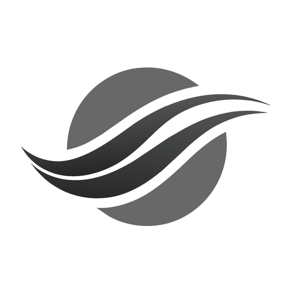 monocromatico logo con un' elegante onda design nel nero e bianca, un' elegante, monocromatico logo con un' delicato onda modello, minimalista semplice moderno logo design vettore