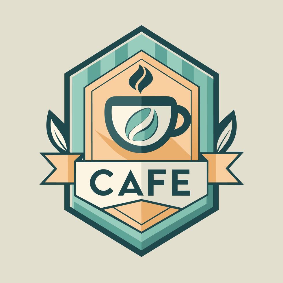 un' moderno bar logo con un' stilizzato tazza di caffè, progettato con pulito Linee e contemporaneo estetica, design un' logo per un' moderno bar con pulito Linee e delicato colori vettore